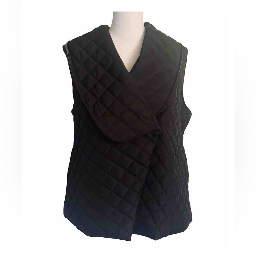 Soft Surrounding Jacket Quilted Vest Women Sleeveless Black Large